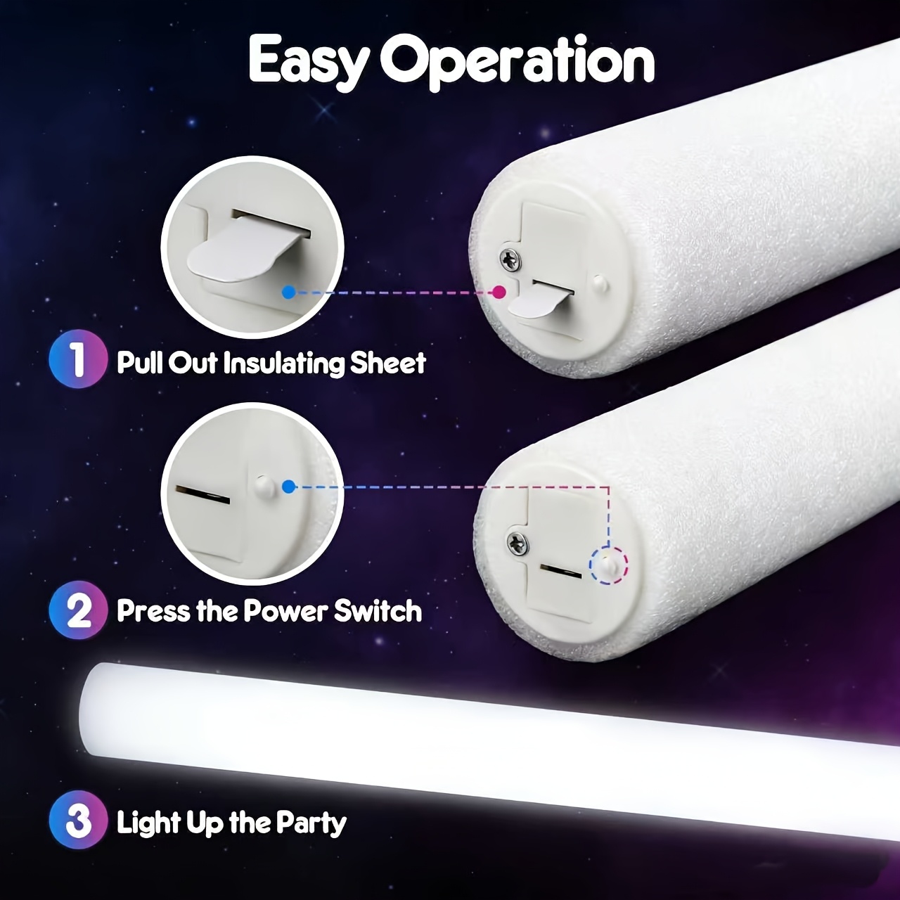 20/30pcs LED White Foam Glow S - Flashing Led Foam Sticks Party review and price