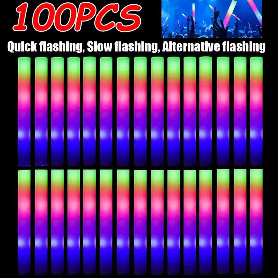 Glow Sticks Bulk 100Pack LED L - Flashing Led Foam Sticks Party review and price