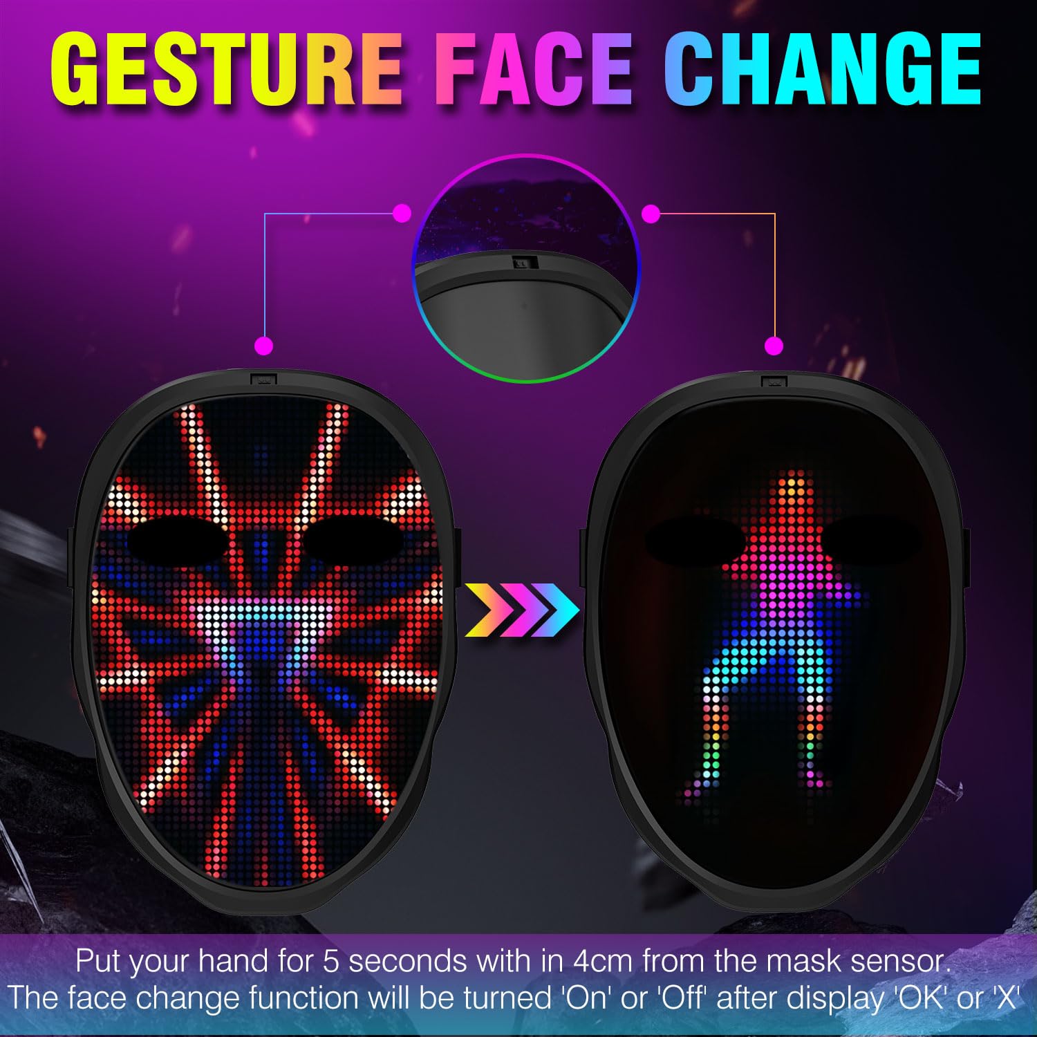 Party LED Light up Mask Gestur - Led Purge Mask Halloween review and price