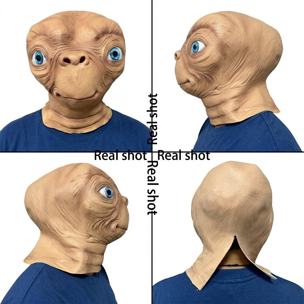 ET Alien Latex Mask Halloween  - Latex Alien Mask Realistic review and price