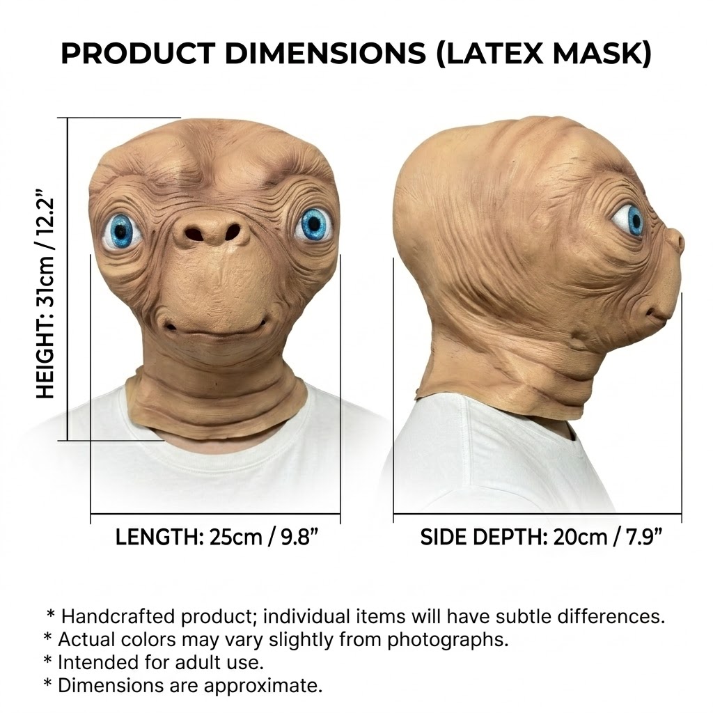 ET Alien Latex Mask Halloween  - Latex Alien Mask Realistic review and price