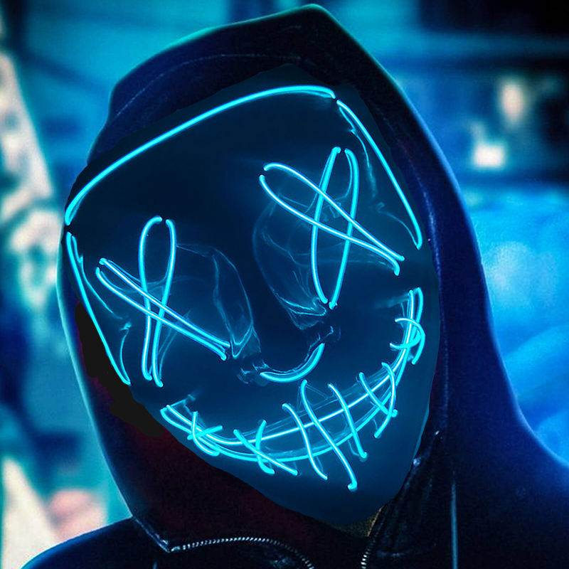 Glowing Cosplay EL Wire neon M - Led Purge Mask Halloween review and price