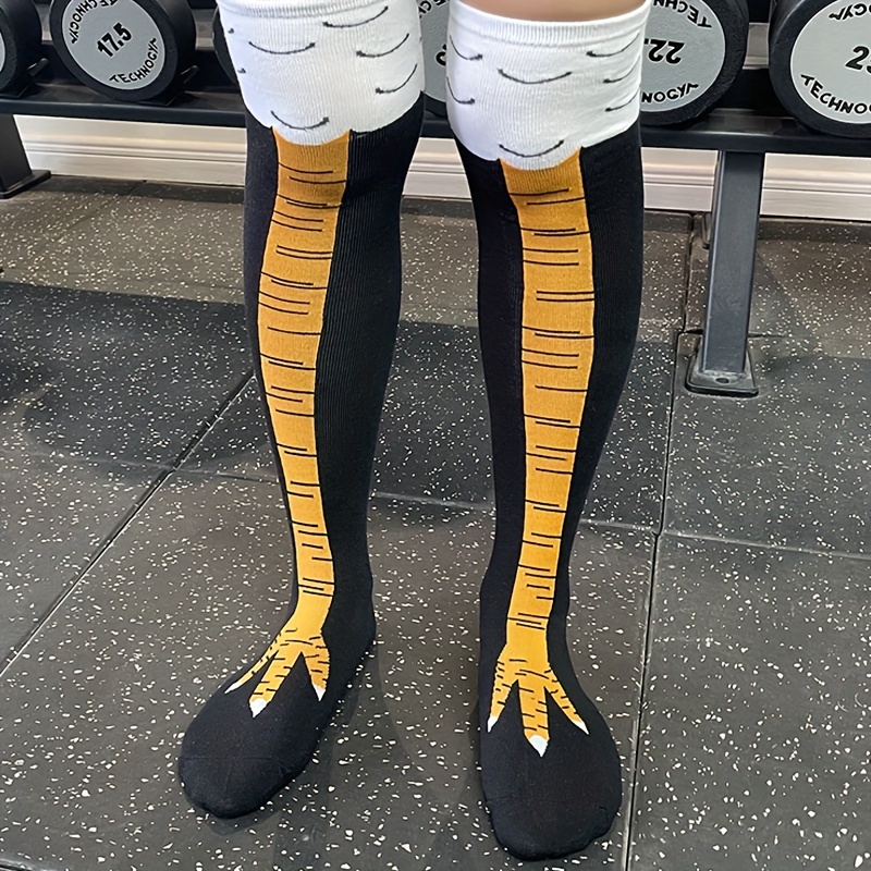 1/2 Pairs Women Knee High Sock - Funny Chicken Leg Socks review and price