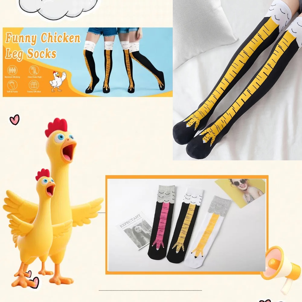 Men Women Funny 3D Chicken Soc - Funny Chicken Leg Socks review and price