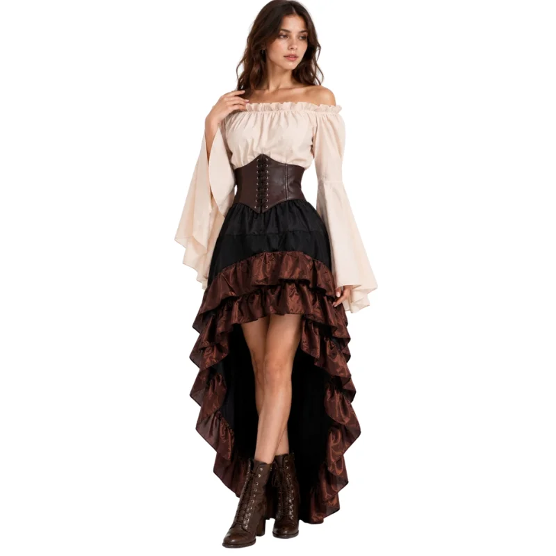 Halloween Medieval Retro Pirat - Medieval Renaissance Dress Women review and price