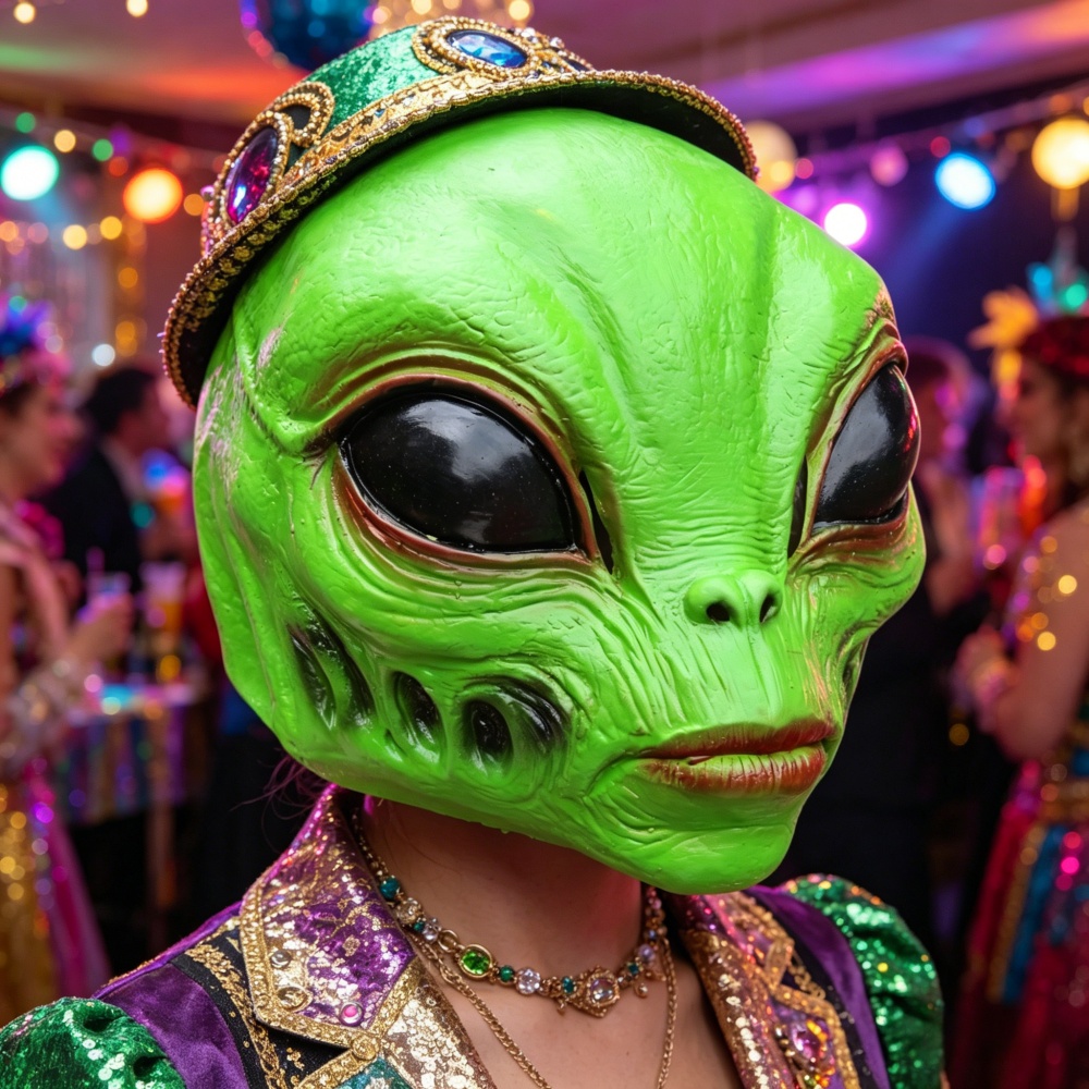 Halloween Alien Mask Party Cos - Latex Alien Mask Realistic review and price